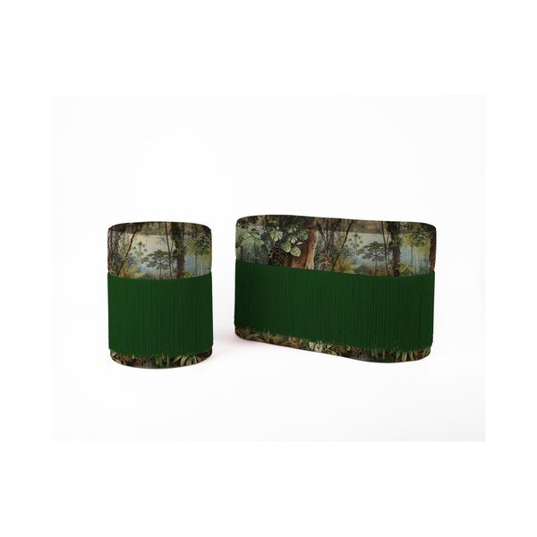Atogrąžų pufas su aksominiu užvalkalu Velvet Atelier-image-1