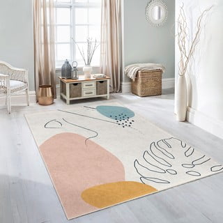 Skalbiamas kilimas kreminės spalvos 160x230 cm Abstract Shapes – Mila Home