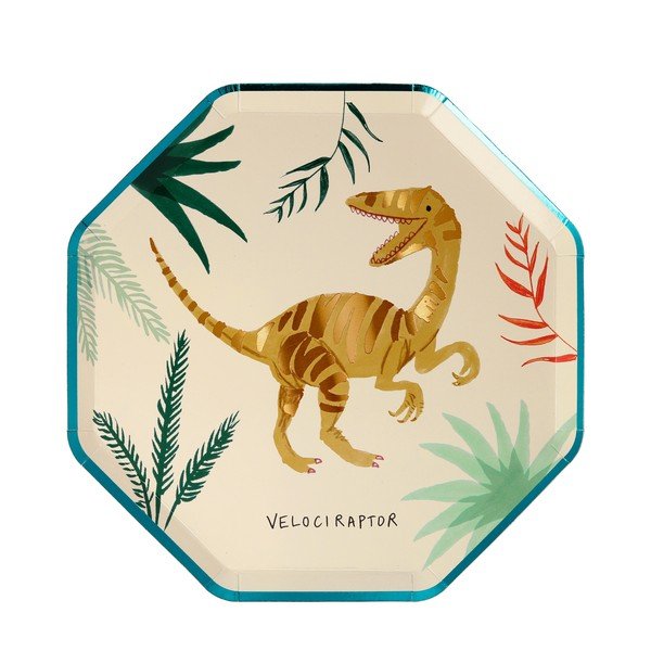 Iš popieriaus vienkartinės lėkštės 8 vnt. Dinosaur Kingdom – Meri Meri-image-2