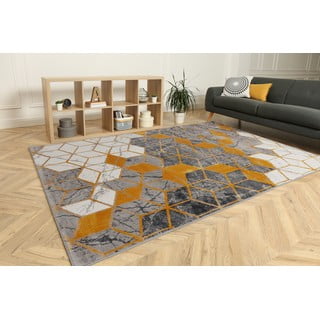 Kilimas ochros spalvos/pilkos spalvos 80x150 cm Soft – FD