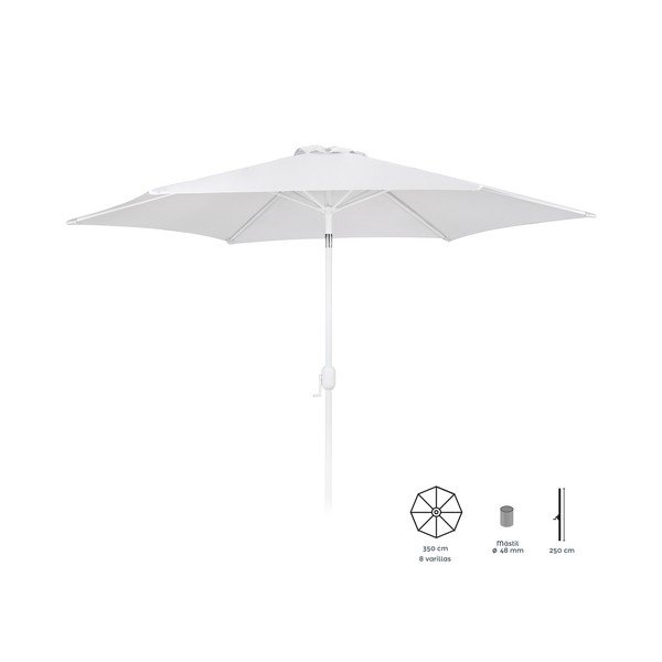 Baltas skėtis ø 350 cm Alba - LDK Garden-image-1
