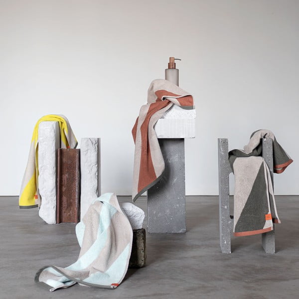 Iš frote audinio iš organiškos medvilnės rankšluosčiai khaki spalvos 2 vnt. 40x55 cm Diagonal – Mette Ditmer Denmark-image-2