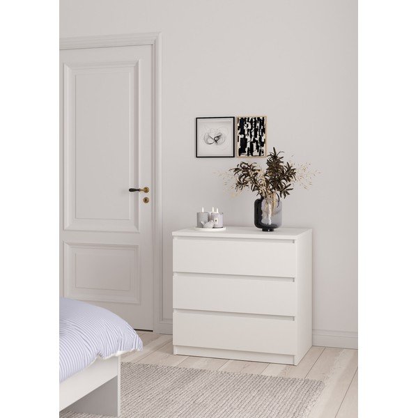 Baltos spalvos šoninė spintelė 77x76x50 cm Naia – Tvilum-image-1