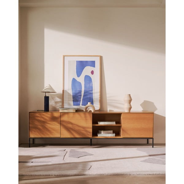 Tamsiai mėlynos spalvos stalinis šviestuvas (aukštis 42 cm) su metaliniu gaubtu Shiva – Kave Home-image-3