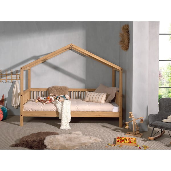 Naminė iš ąžuolo masyvo vaikiška lova natūralios spalvos 90x200 cm Forrest – Vipack-image-4