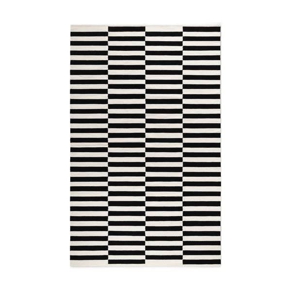 Apverčiamas/rankų darbo iš vilnos kilimas juodos ir baltos spalvos 200x300 cm Donna – Hanse Home
