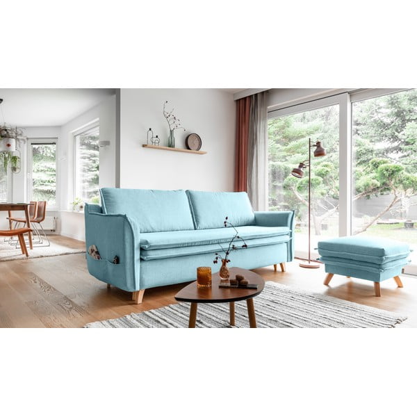 Sulankstoma sofa šviesiai mėlynos spalvos 225 cm Charming Charlie – Miuform-image-3
