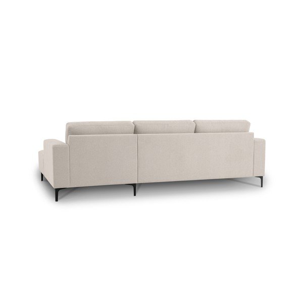 Smėlio spalvos kampinė sofa iš šenilinio audinio (su dešiniuoju kampu/su gultu) Fabian – Scandic-image-3