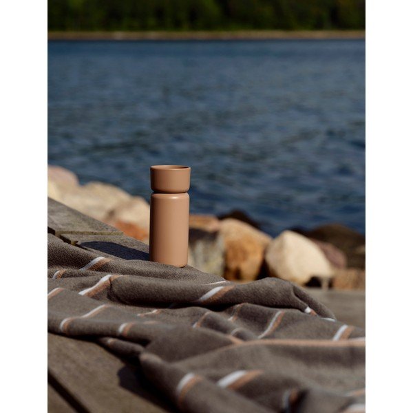 Rudos spalvos/smėlio spalvos iš medvilnės vonios rankšluostis 70x140 cm Sauna – Zone-image-3