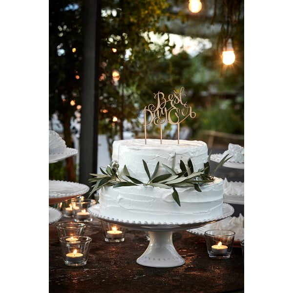 Baltos spalvos akmens masės tortų padėklas Costa Nova Pearl, ⌀ 22 cm-image-1