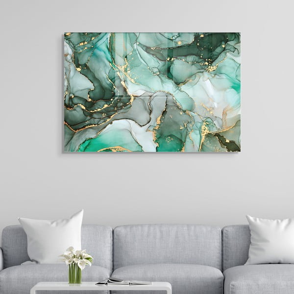 Paveikslas ant stiklo 100x70 cm Turquoise - Wallity-image-1