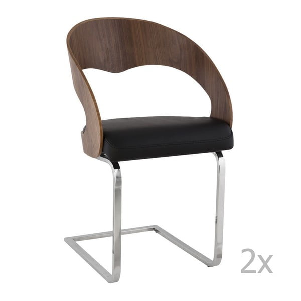 2 riešutmedžio spalvos kėdžių rinkinys "Kokoon Design Mona