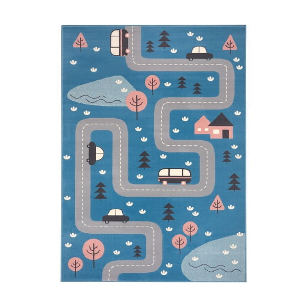 Vaikiškas kilimas mėlynos spalvos 80x150 cm Adventures – Hanse Home