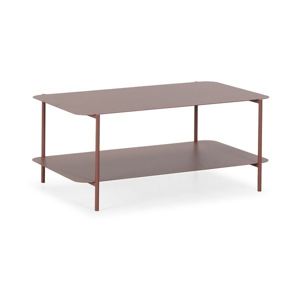 Terakotos spalvos iš metalo kavos staliukas 58x90 cm Beatrix – MOME