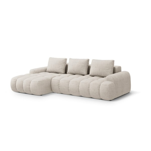 Smėlio spalvos sulankstoma/su sandėliavimo vieta kampinė sofa (su kairiuoju kampu/su gultu) Linz – Cosmopolitan Design-image-2