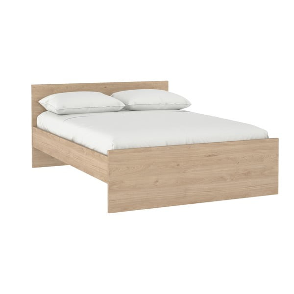 Dvigulė lova natūralios spalvos iš ąžuolo 160x200 cm Naia – Tvilum