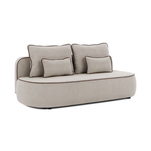 Rudos spalvos/taupe spalvos sulankstoma/su sandėliavimo vieta sofa iš velveto 210 cm Saga – Ropez