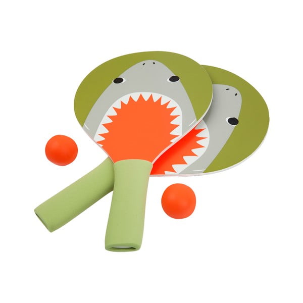 2 stalo teniso lazdų ir kamuoliukų rinkinys Sunnylife Shark Attack