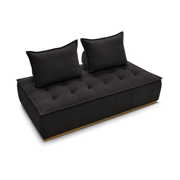 Juodos spalvos iš šenilinio audinio sofa 175 cm Elisa – Bobochic Paris-image-4