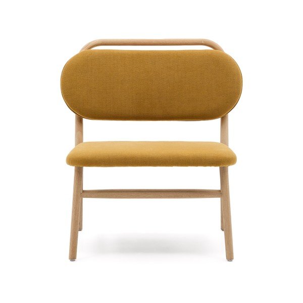 Garstyčių spalvos iš šenilinio audinio krėslas Helda – Kave Home-image-2