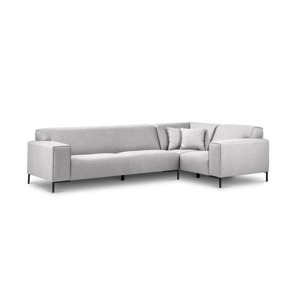 "Cosmopolitan Design Seville" šviesiai pilka kampinė sofa, dešinysis kampas