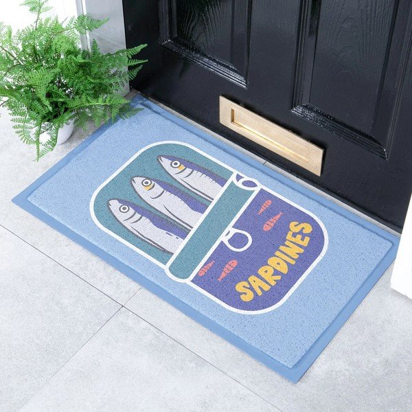Iš perdirbto plastiko grindų kilimėlis 40x70 cm Sardine Tin – Artsy Doormats-image-1