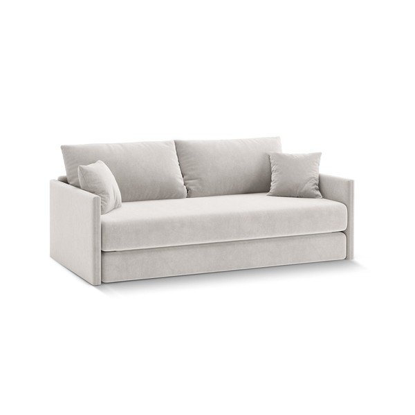 Smėlio spalvos sulankstoma sofa iš velveto 209 cm Shannon – Cosmopolitan Design-image-1