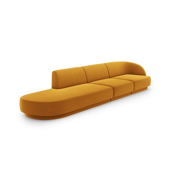 Sofa garstyčių spalvos iš velveto 302 cm Miley – Micadoni Home-image-3