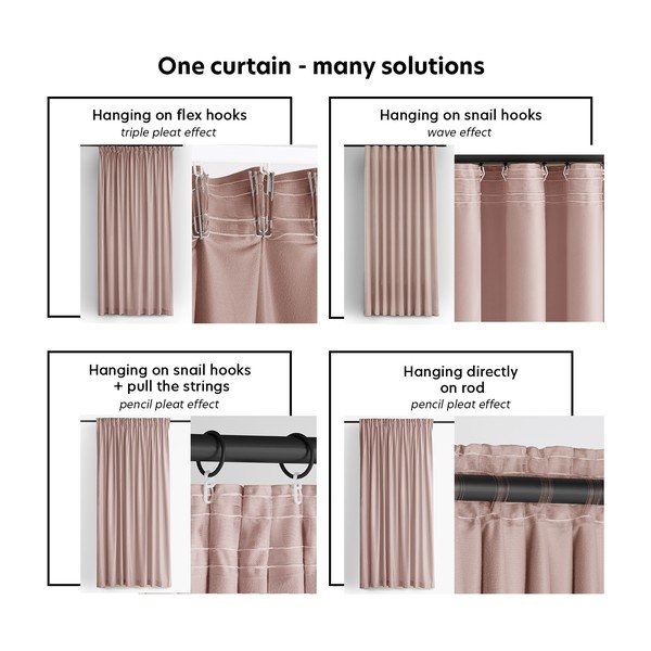 Iš velveto pritemdymas (dalinis užtemimas) užuolaida šviesiai rožinės spalvos 530x225 cm Velto – Filumi-image-3