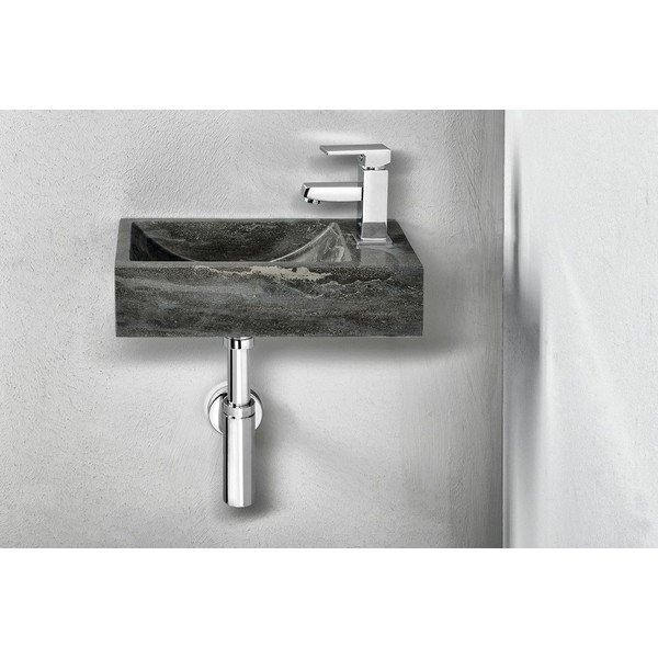 Iš akmens maža kriauklė juodos spalvos 40x22 cm Blok – Sapho-image-1