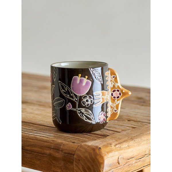 Tamsiai rudos spalvos iš molio puodeliai 4 vnt. latte kavai 325 ml Vivielle – Bloomingville-image-1