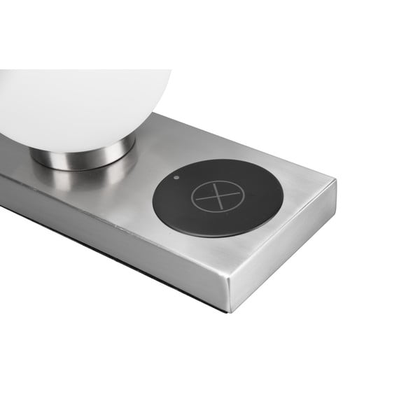 Sidabro spalvos stalinė lempa su belaidžiu įkrovikliu (aukštis 15 cm) Chloe - Reality-image-4