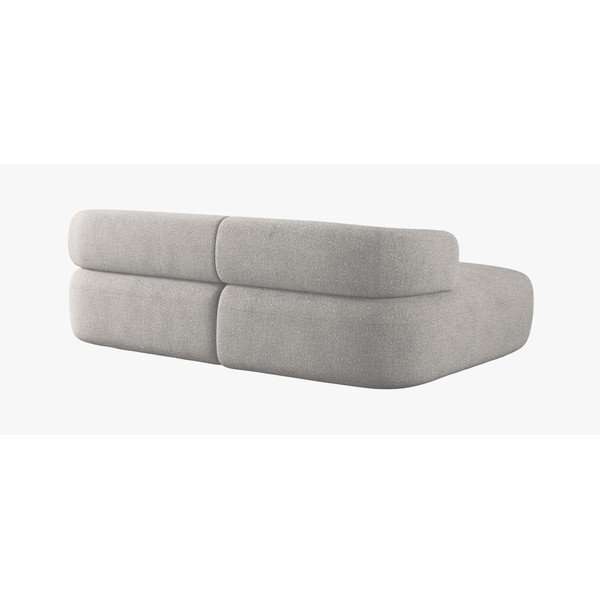 Šviesiai pilkos spalvos kampinė sofa iš boucle (su kairiuoju kampu/su gultu) Jenny – Micadoni -image-3
