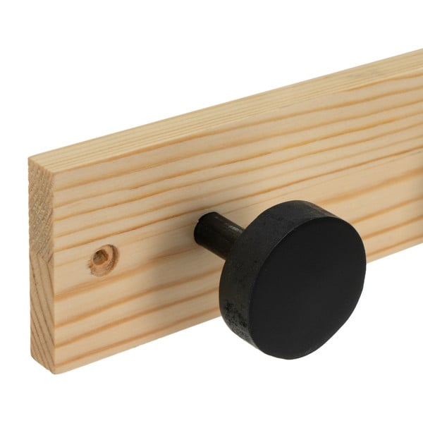 Juodos spalvos/natūralios spalvos iš pušies masyvo sieninė lentyna 40 cm Anillos – Casa Selección-image-1