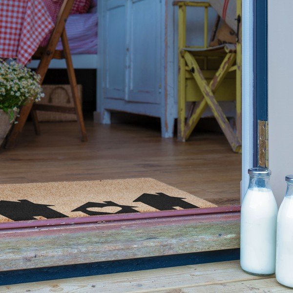 Iš kokoso pluošto grindų kilimėlis 40x60 cm Home Is Where the Heart Is – Artsy Doormats-image-4