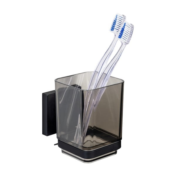 Klijuojamas iš plastiko dantų šepetėlio indas juodos spalvos Quadro – Wenko-image-3