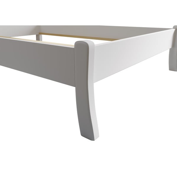 Iš pušies masyvo dvigulė lova baltos spalvos 180x200 cm Tonja – Olivia Living-image-3