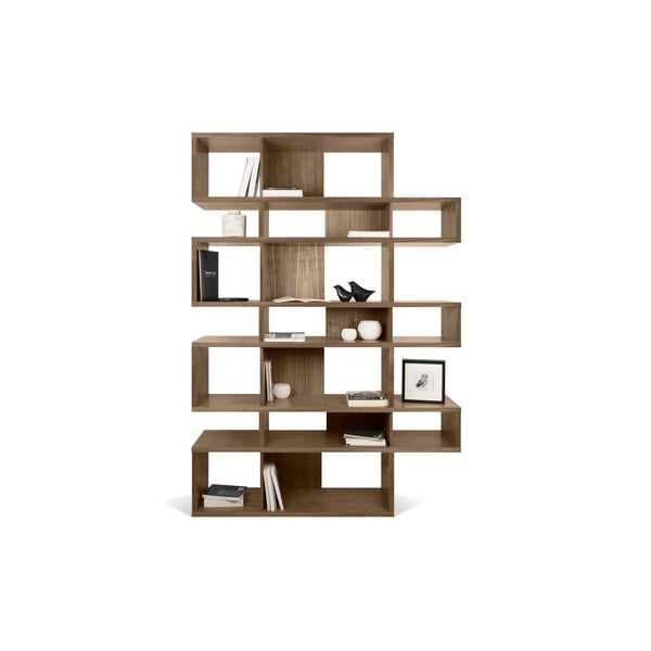 Knygų spinta iš riešutmedžio medienos dekoro TemaHome London, aukštis 220 cm-image-2