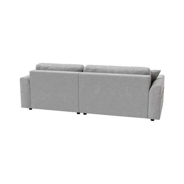 Iš velveto kampinė sofa šviesiai pilkos spalvos (kintama) Lorine – Ropez-image-2