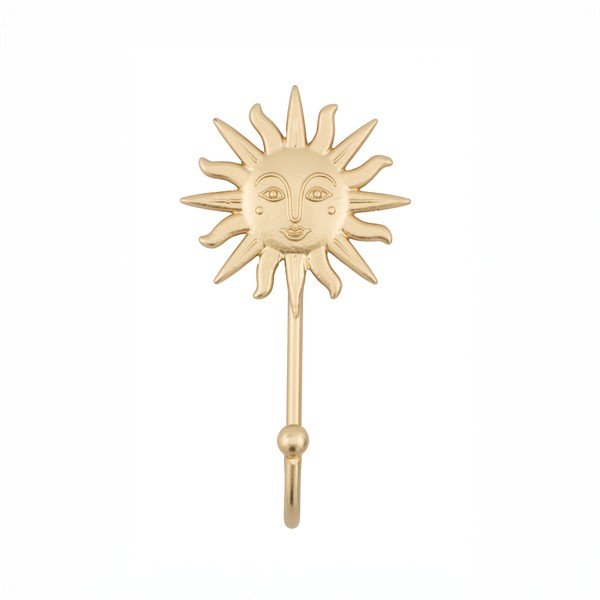 Sieninis auksinės spalvos iš metalo kablys Sun – Sass & Belle-image-2