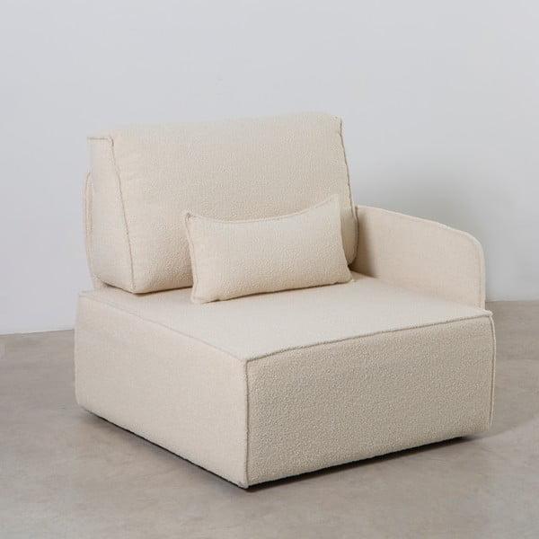 Kampinė sofa kreminės spalvos iš boucle (kintama) – Really Nice Things-image-4