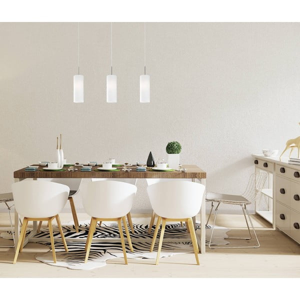 Kabantis šviestuvas baltos spalvos/sidabrinės spalvos su stiklo gaubtu TROY 3 – EGLO-image-4