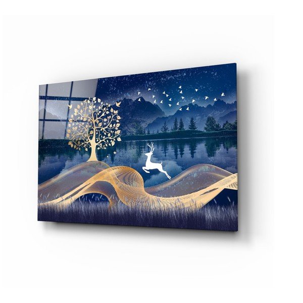 Paveikslas ant stiklo Insigne Magic Deer, 72 x 46 cm