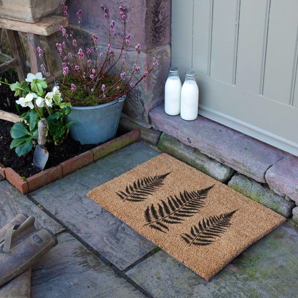 Iš kokoso pluošto grindų kilimėlis 40x60 cm Fern Leaf – Artsy Doormats-image-3