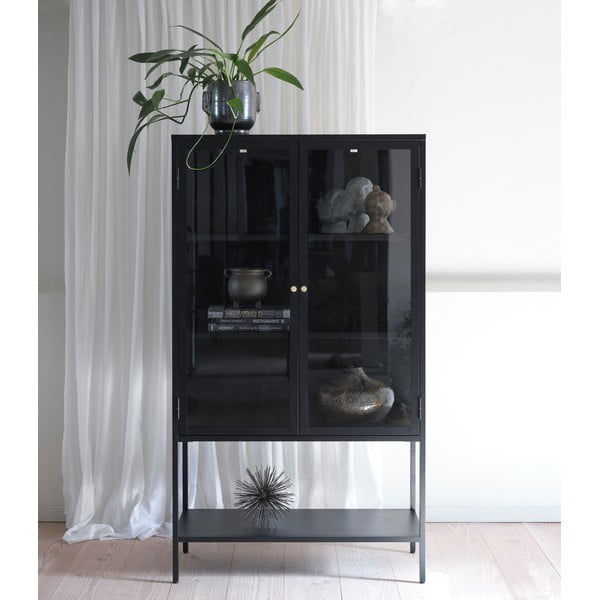 Iš metalo vitrina juodos spalvos 90x160 cm Carmel – Unique Furniture-image-3