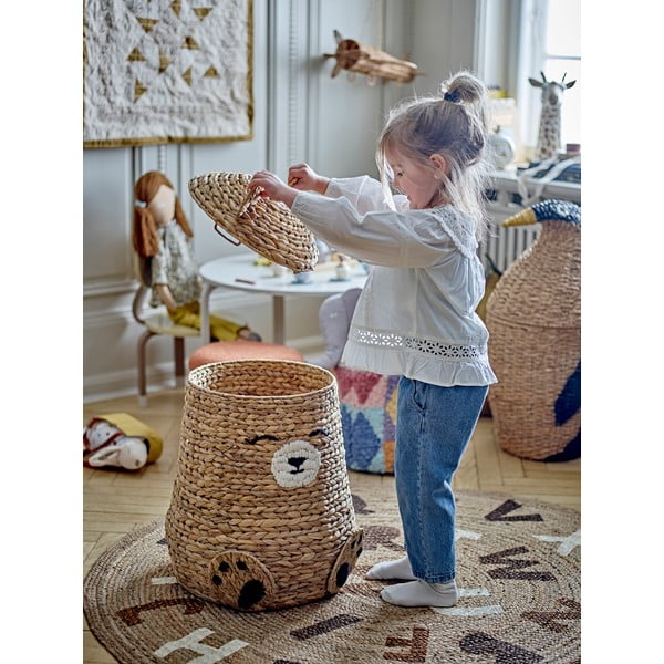 Natūralios spalvos iš džiuto apvalios formos kilimas ø 130 cm Dinne – Bloomingville Mini-image-4