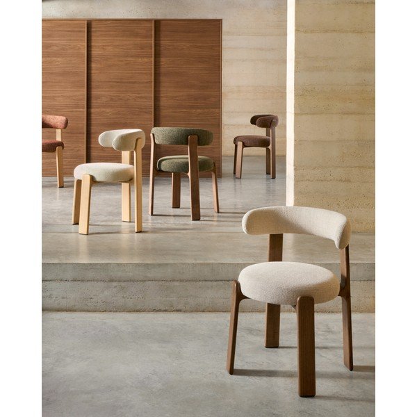 Smėlio spalvos/natūralios spalvos iš uosio masyvo valgomojo kėdė Granite – Kave Home-image-1