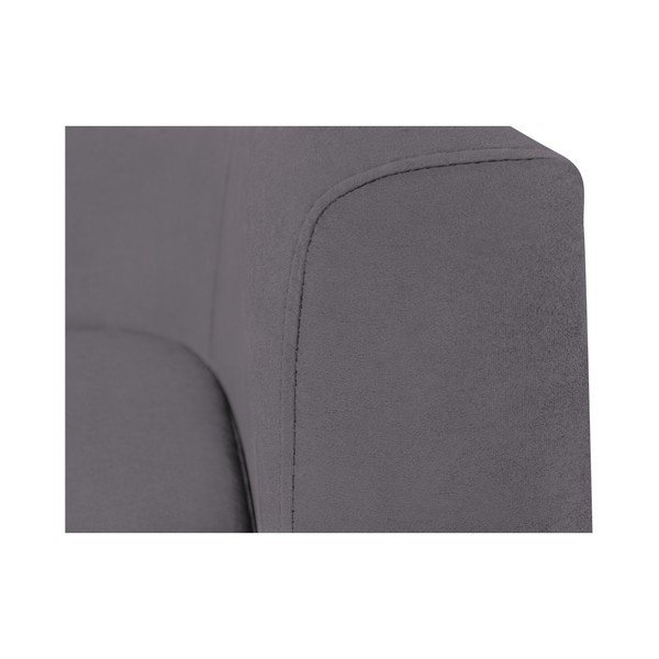 Grafito pilkos spalvos aksominė sofa "Kooko Home Glam", 125 cm-image-2