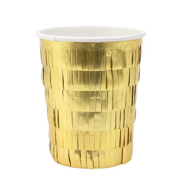 Iš popieriaus vienkartiniai puodeliai 8 vnt. Gold Fringe Party – Meri Meri