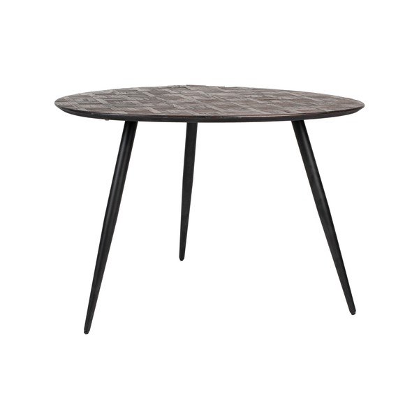 Iš tikmedžio masyvo apvalios formos valgomojo stalas 76x111 cm Webster – White Label